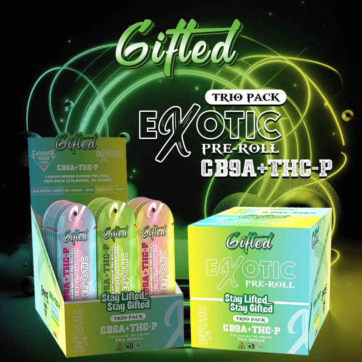 CB9A + THC-9 TRIO PACK - 30CT 1GRM PRE ROLLS